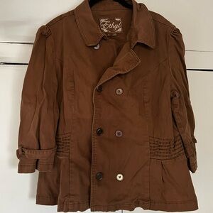 Ethyl Brown Double-Breasted Jacket